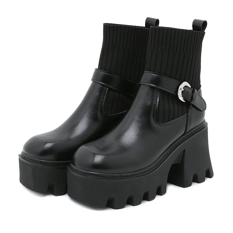 Women's Gothic Boots – PU Leather, EU 35–43