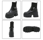 Women's Gothic Boots – PU Leather, EU 35–43