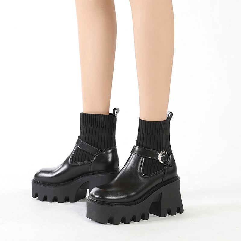 Women's Gothic Boots – PU Leather, EU 35–43