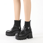 Women's Gothic Boots – PU Leather, EU 35–43