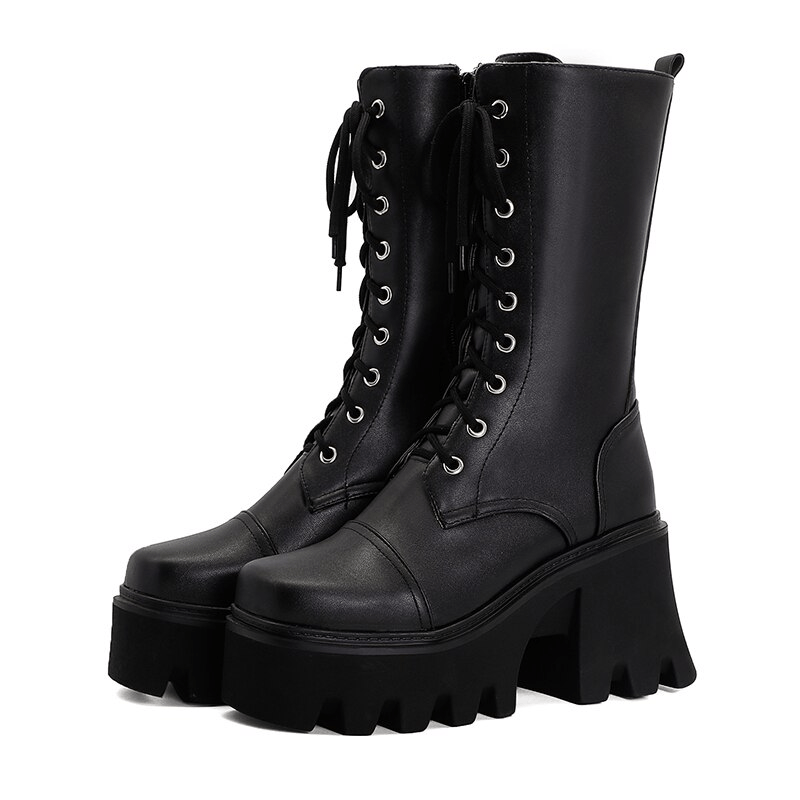 Women's Gothic Boots – PU Leather, US 4.5–12