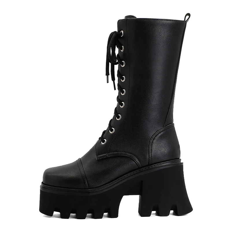 Women's Gothic Boots – PU Leather, US 4.5–12