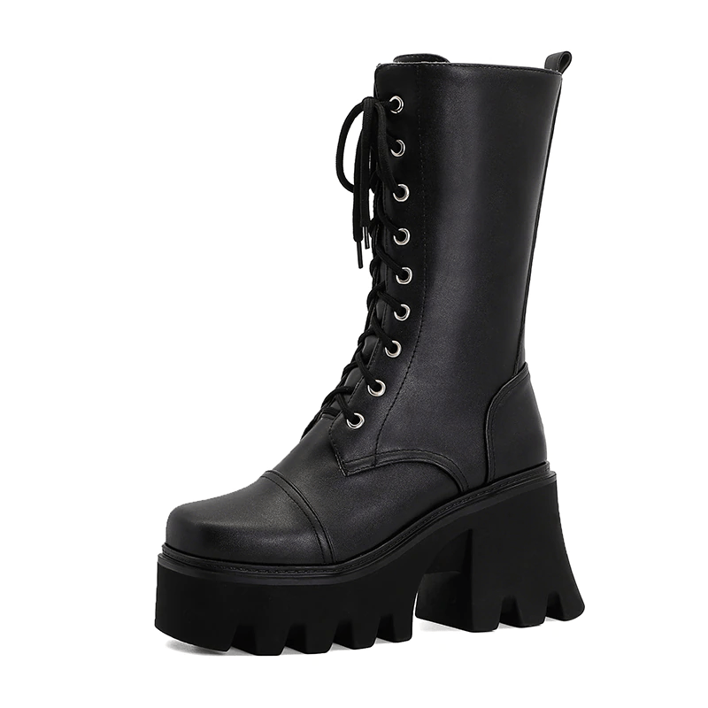 Women's Gothic Boots – PU Leather, US 4.5–12