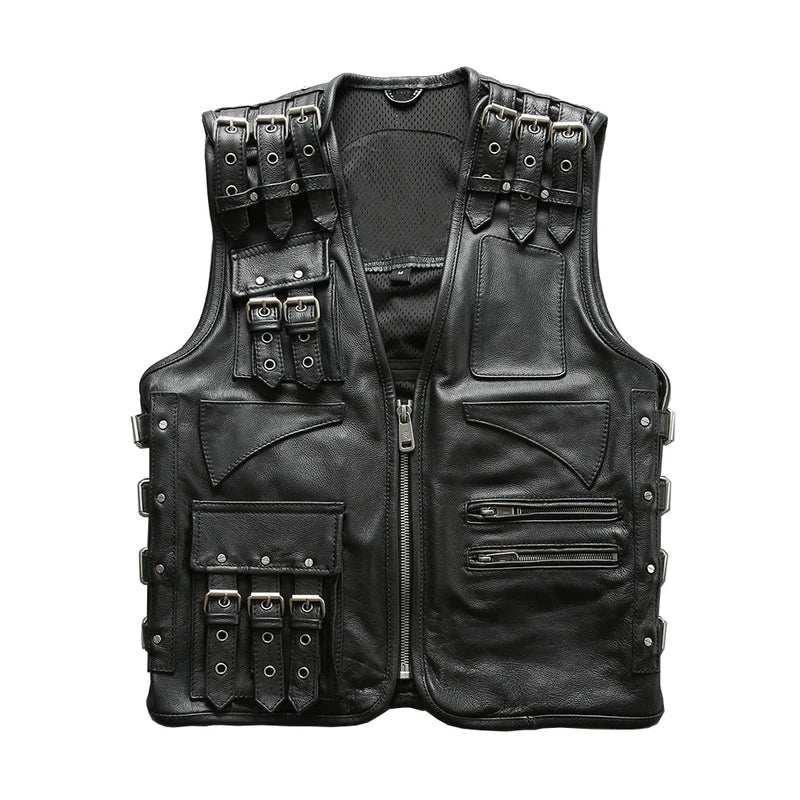 Sheepskin Leather Vest – S–3XL