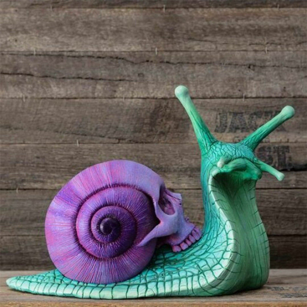 Snail with Skull Shell Resin Ornament