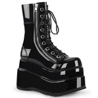Women's Mid-Calf Patent Platform Boots – Lace-Up