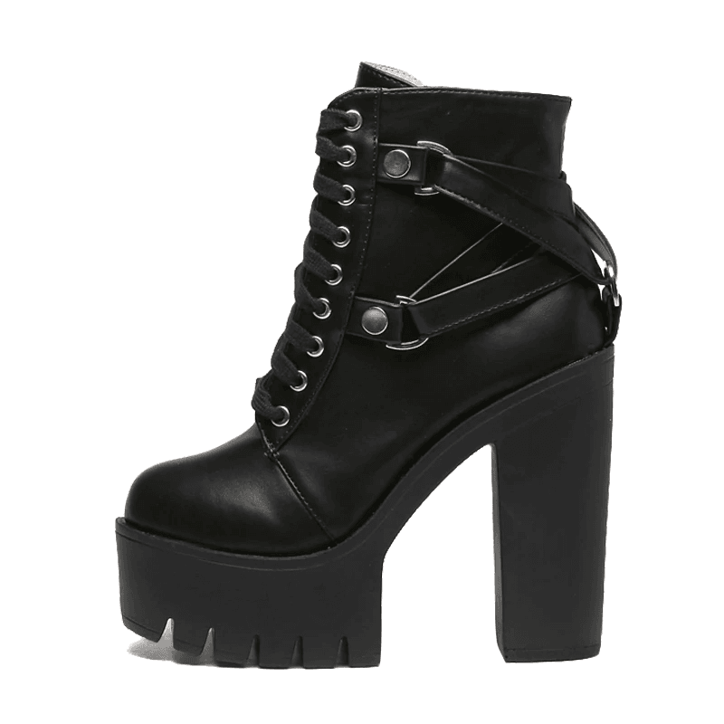 Women's Gothic High Heels – PU Leather, US 4.5–10