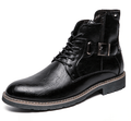 Men's Gothic Faux Leather Ankle Boots – Black & Brown