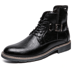 Men's Gothic Faux Leather Ankle Boots – Black & Brown
