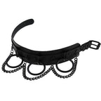 Black Punk PU Leather Choker – Adjustable 30–40cm