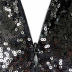 Women's Black Sequinned Asymmetric Midi Dress – S–XL