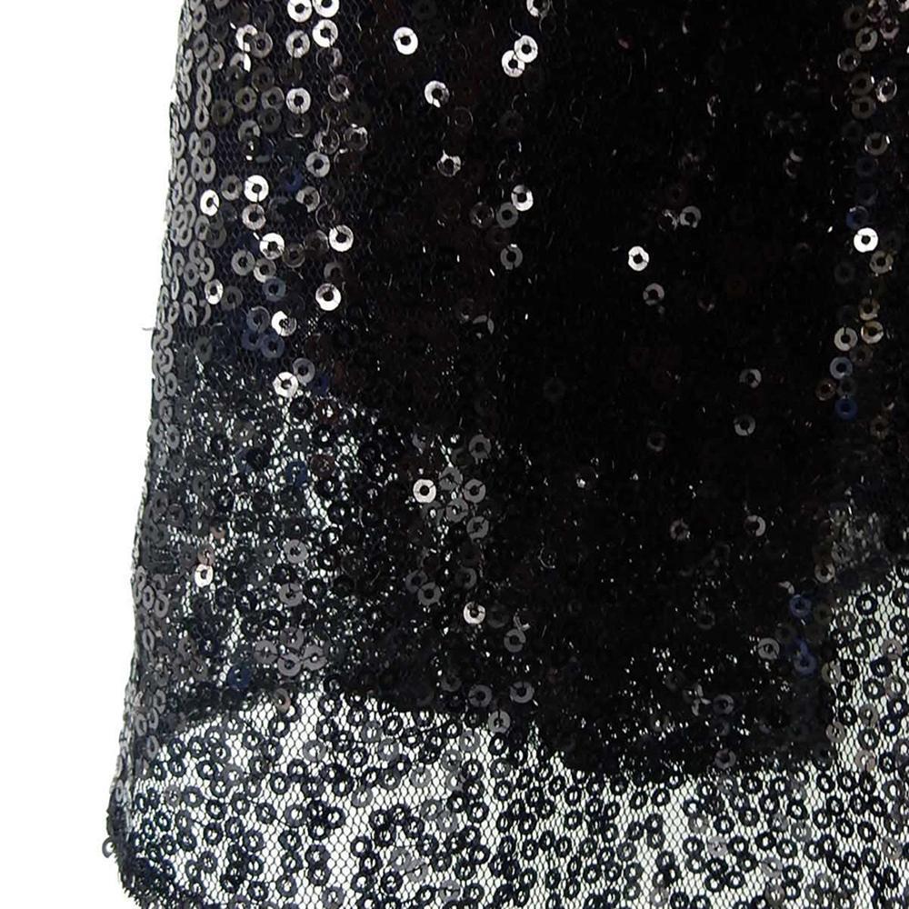 Women's Black Sequinned Asymmetric Midi Dress – S–XL