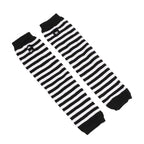 Black & White Striped Elbow Gloves – 32cm