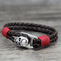 Gothic Genuine Leather Skull Bracelet – 8 Colours