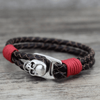 Gothic Genuine Leather Skull Bracelet – 8 Colours