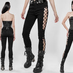 Women's Black Corset-Lace Skinny Jeans – XS–4XL