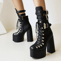 Women's Gothic Platform Boots – PU or Patent, EU 35–46
