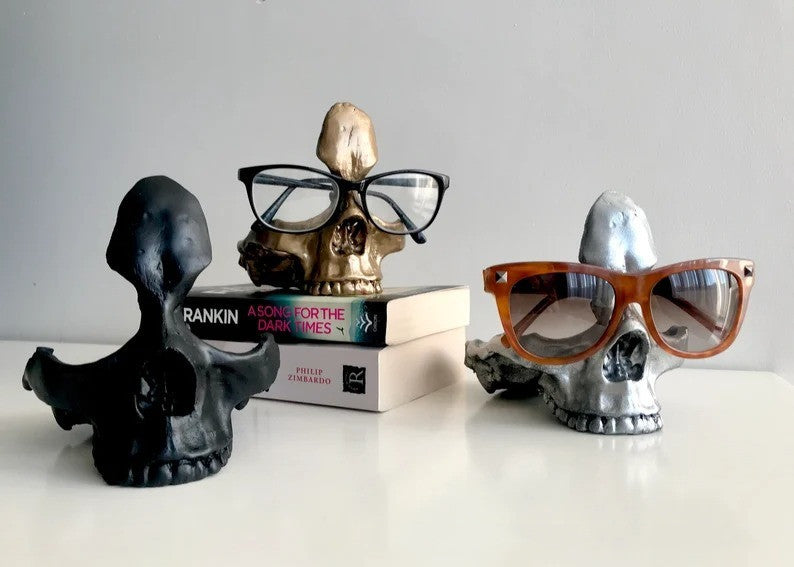 Skull Resin Glasses Holder & Trinket Dish