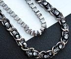 Gothic Pirate Skull Double Belt Chain – 66cm