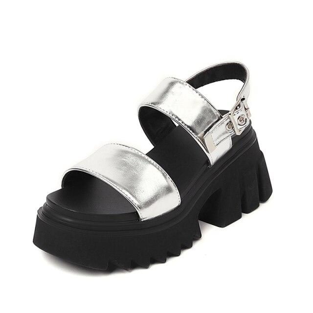 Women's Gothic Summer Sandals – Black or Silver