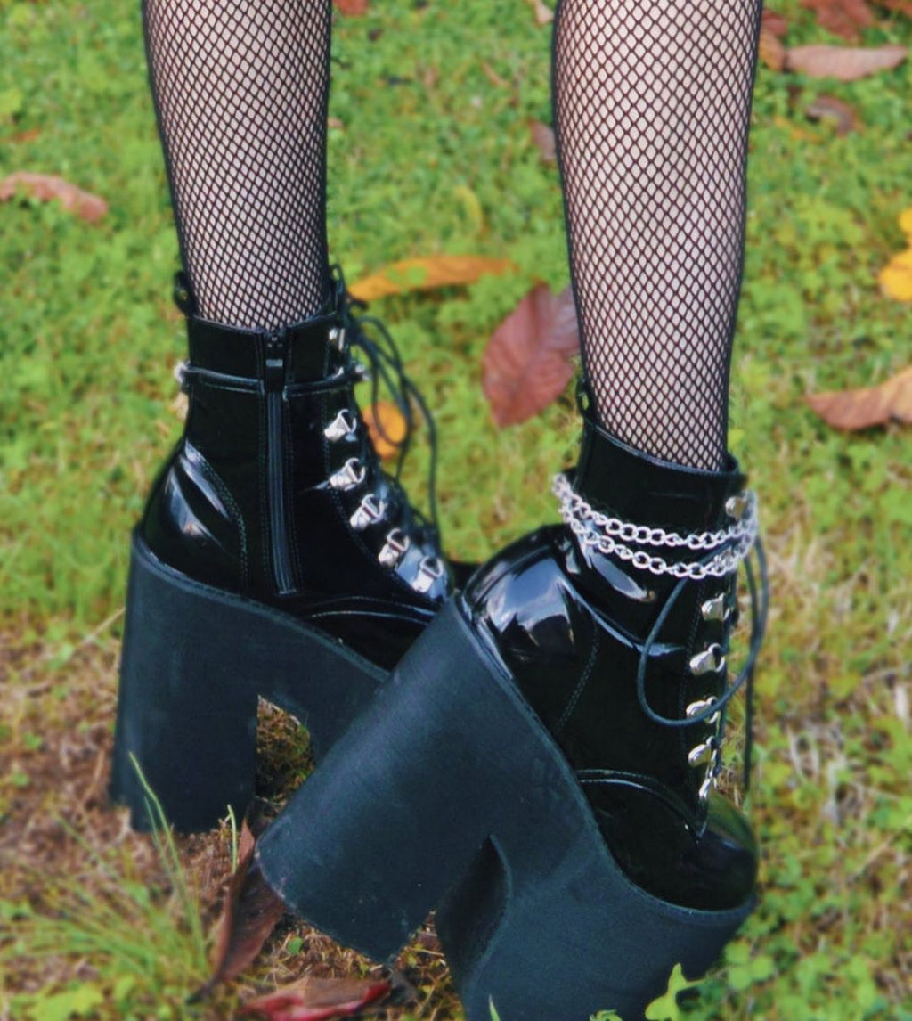 Women's Gothic Chaos Core Boots – PU Leather