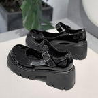 Women's Chunky Mary Jane Shoes – PU Leather