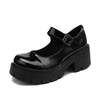 Women's Chunky Mary Jane Shoes – PU Leather