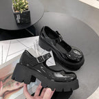 Women's Chunky Mary Jane Shoes – PU Leather