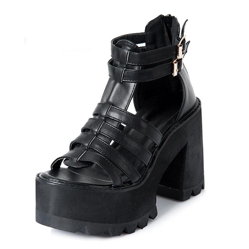 Women's Gothic PU Platform Shoes – US 4.5–8.5