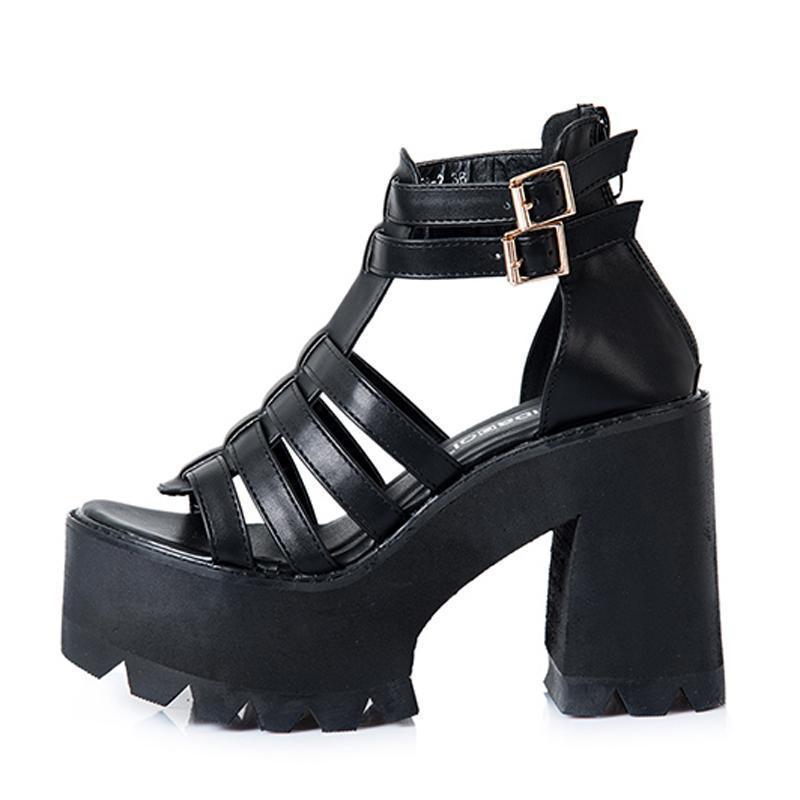 Women's Gothic PU Platform Shoes – US 4.5–8.5