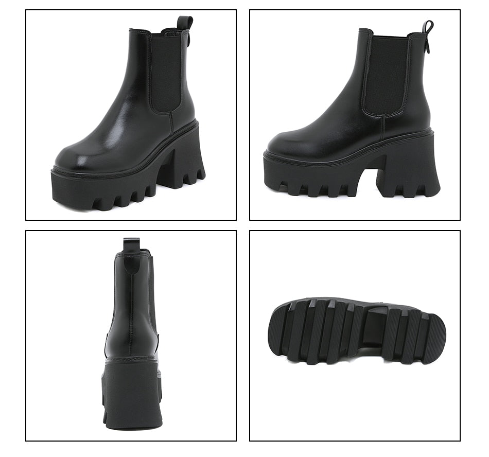 Women's Gothic Coffin Boots – PU Leather