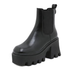 Women's Gothic Coffin Boots – PU Leather