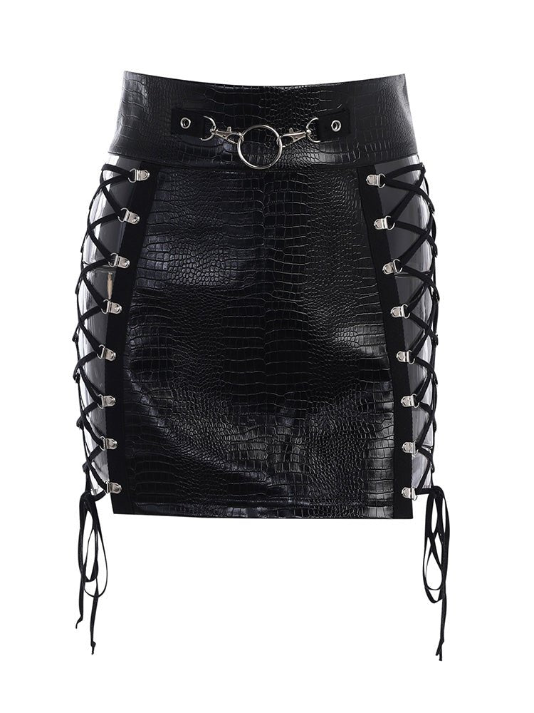Women's Gothic Coffin Skirt – PU Leather