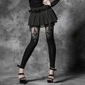 Women's Black Corset-Lace Gothic Leggings – XS–4XL