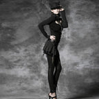 Women's Black Corset-Lace Gothic Leggings – XS–4XL