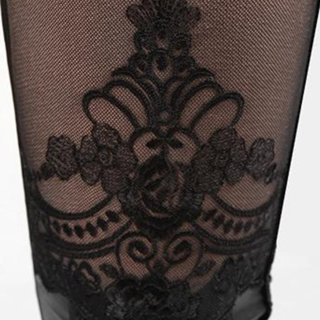 Women's Black Corset-Lace Gothic Leggings – XS–4XL