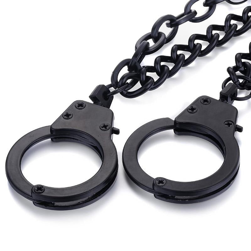 Black Handcuff-Style Belt Chain – 40–50cm