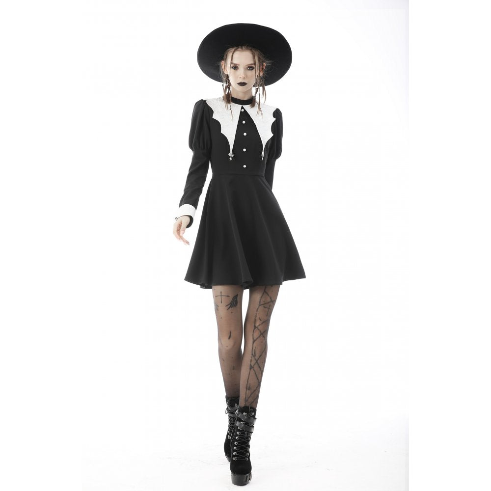 Women's Bat Collar Gothic Dress – S–XXL