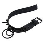 Black Darkness PU Leather Choker – Adjustable 30–39cm