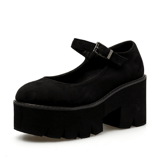 Women's Black Gothic Mary Jane Shoes