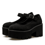 Women's Black Gothic Mary Jane Shoes
