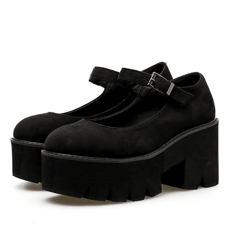 Women's Black Gothic Mary Jane Shoes