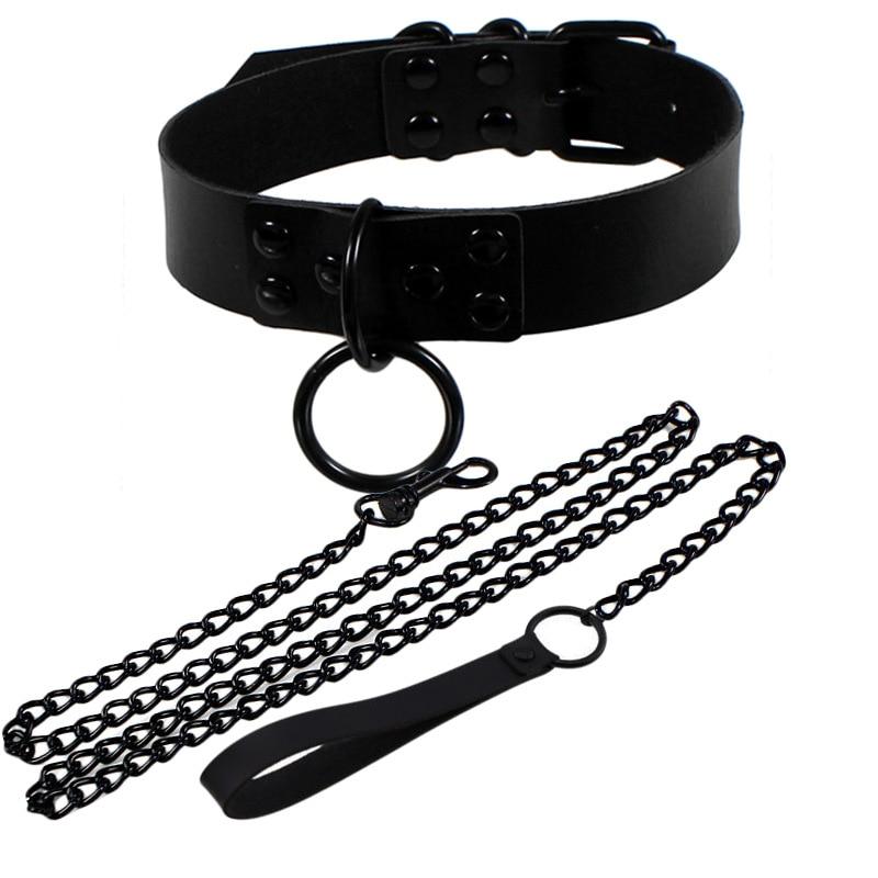 Darkside PU Leather Choker – Black & Red