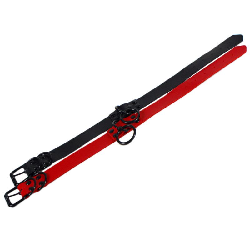Darkside PU Leather Choker – Black & Red