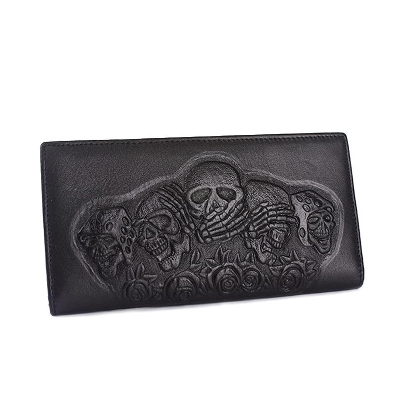 Gothic Genuine Leather Wallet – 18.5 × 9cm