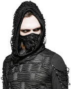 Black Gothic Industrial Faux Leather Mask – Spikes & Lacing