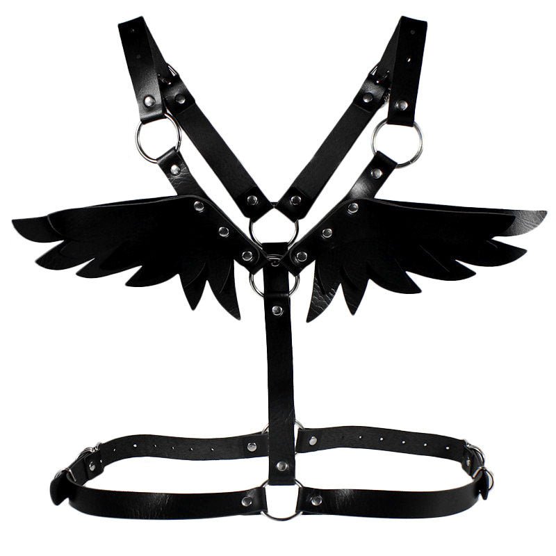 Women's Gothic Demon Harness – Black or Red, One Size