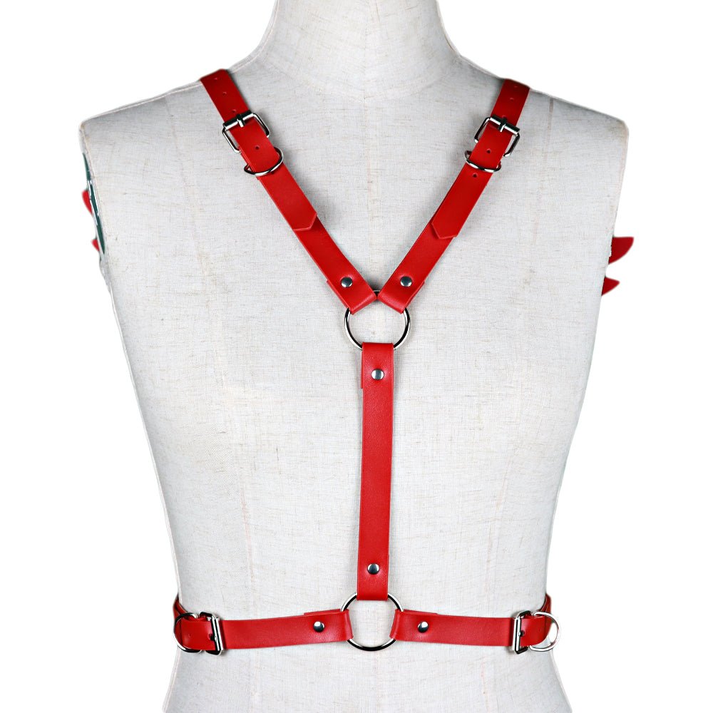 Women's Gothic Demon Harness – Black or Red, One Size