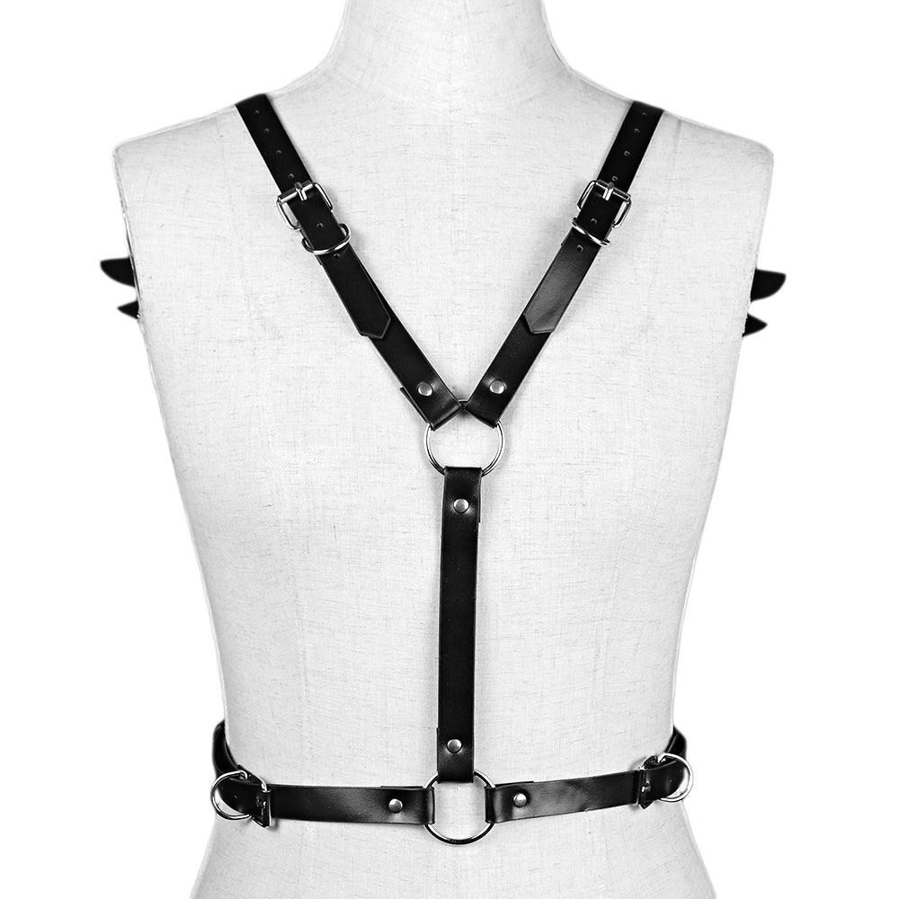 Women's Gothic Demon Harness – Black or Red, One Size