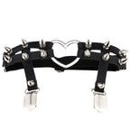 Gothic Devil Heart Faux Leather Garter